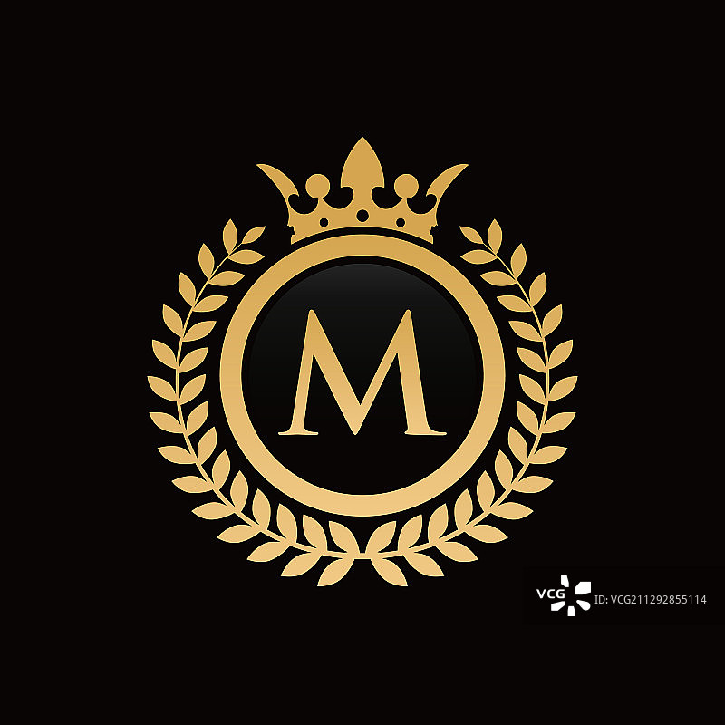 字母M皇冠标志图片素材