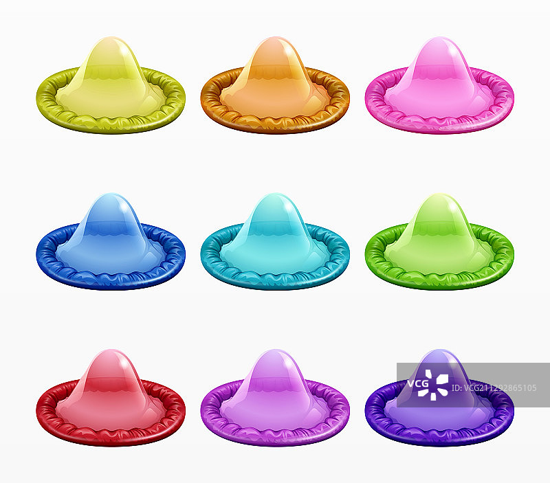 彩色避孕套合集图片素材