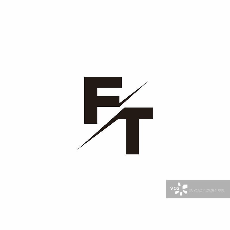 现代风格的FT字母组合斜线标志图片素材