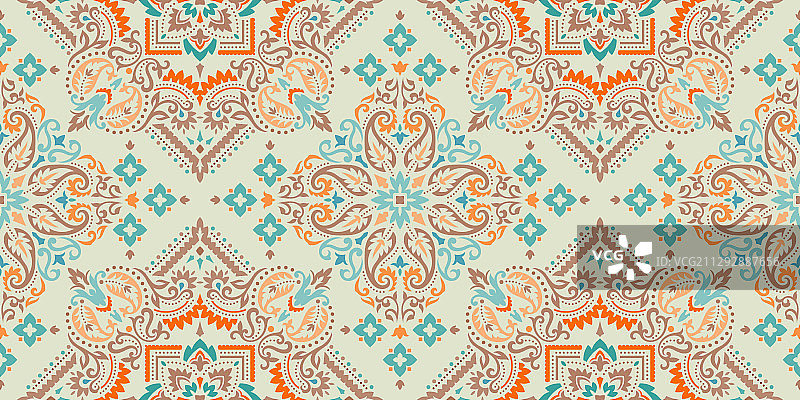 矩形无缝印花头巾设计图片素材