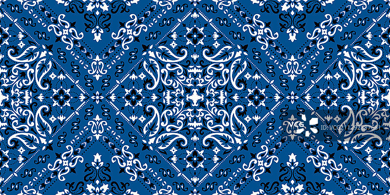 矩形无缝印花头巾设计图片素材