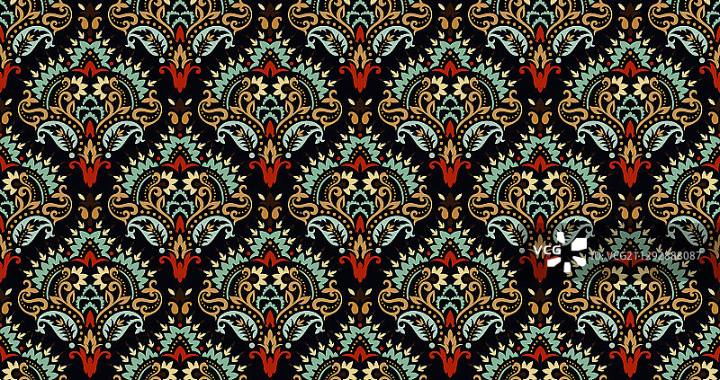 矩形无缝印花头巾设计图片素材