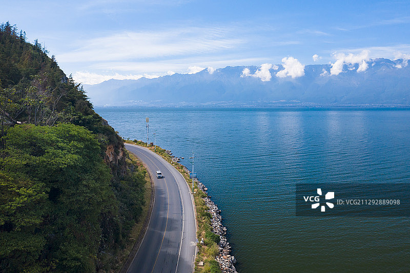 中国云南大理白族自治州洱海环海路景观图片素材