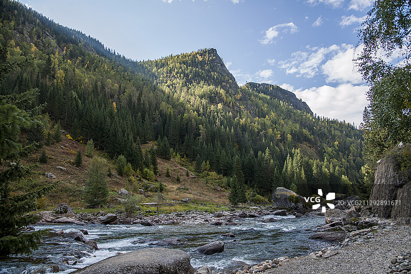 可可托海国家地质公园额尔齐斯大峡谷额尔齐斯河图片素材