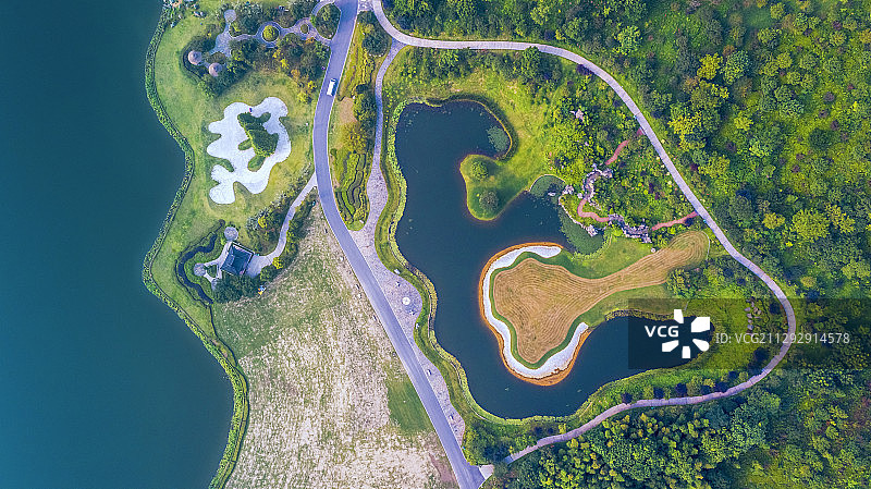 太极湖，南京银杏湖乐园图片素材