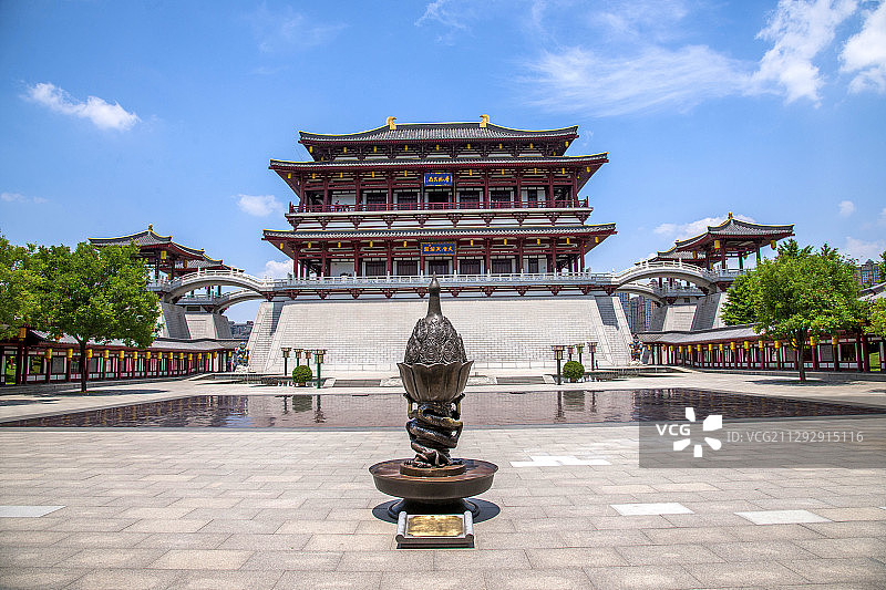 陕西省西安大唐芙蓉园紫云楼大唐天威(大唐疆域图)广场图片素材