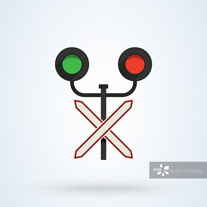火车交通灯扁平简约现代图标图片素材