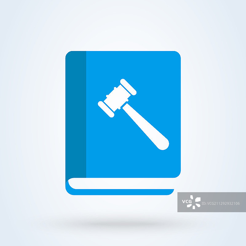 法槌与书的扁平现代设计图片素材