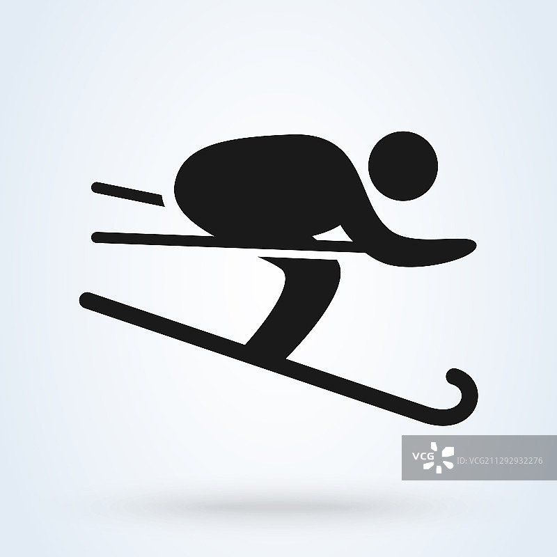 越野滑雪者简约现代图标图片素材