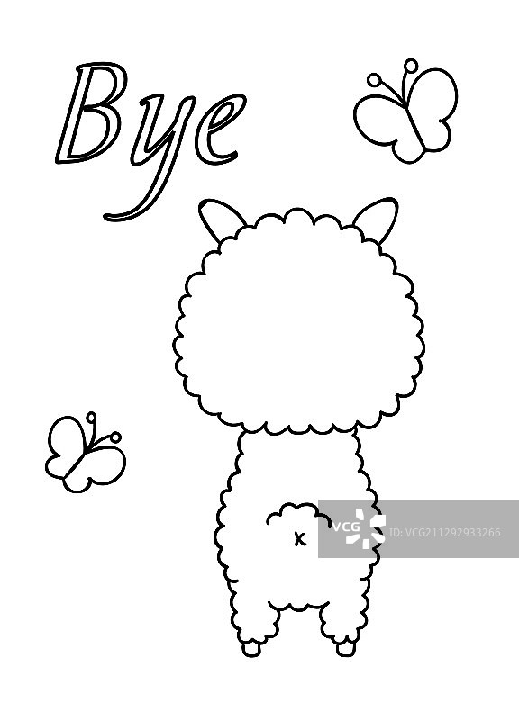 黑白可爱手绘涂色页图片素材