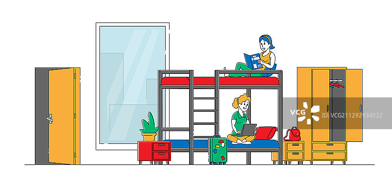 为女性游客提供的平价青年旅社住宿图片素材