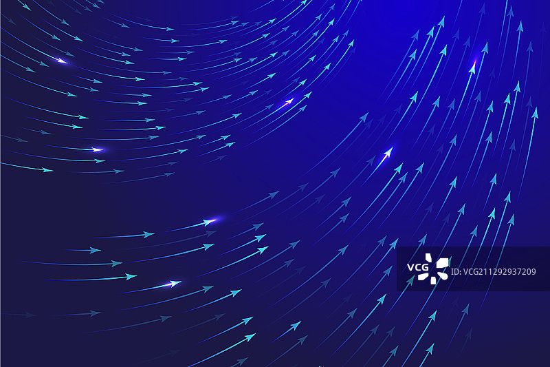 向上向右弯曲的箭头运动流图片素材