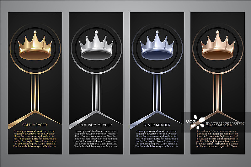 黑色banner金色铂金金属皇冠图片素材