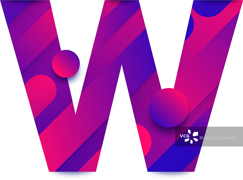 背景渐变字母W图片素材