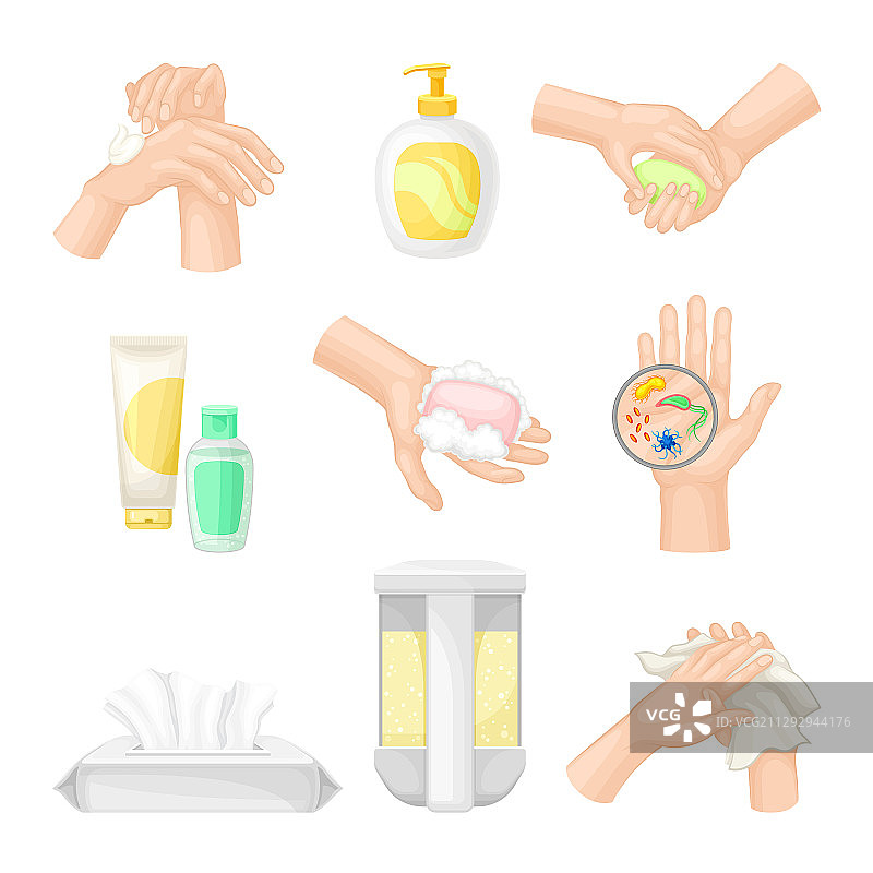 用肥皂洗手和清洁图片素材