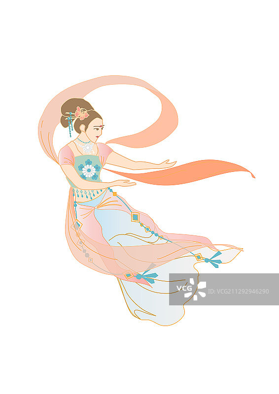 七夕织女元素矢量插画图片素材