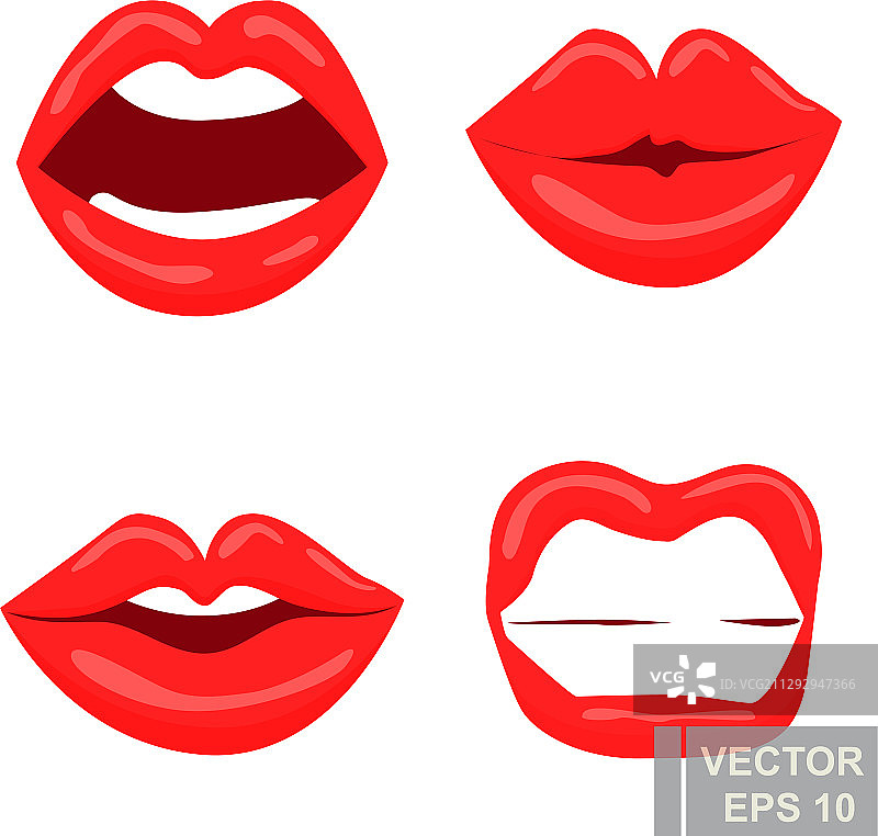 卡通风格亮色系唇妆套装图片素材