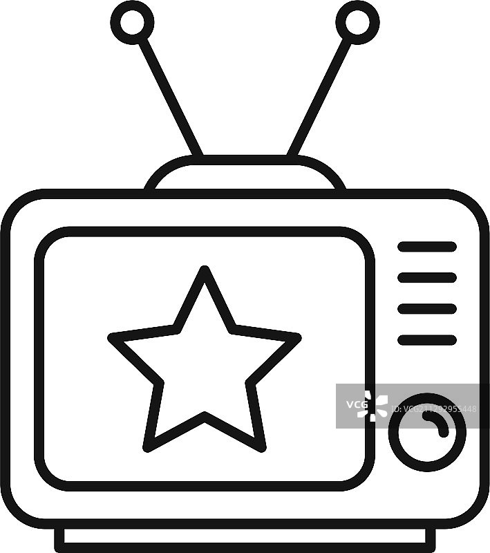 名人电视设置图标轮廓样式图片素材