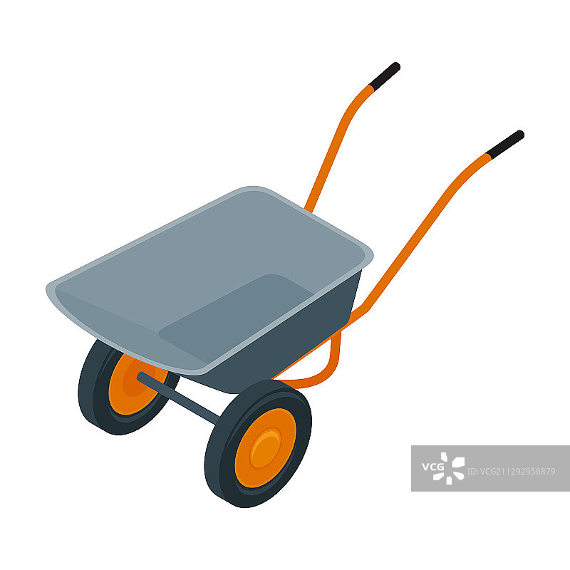 施工手推车2.5D卡通图标图片素材