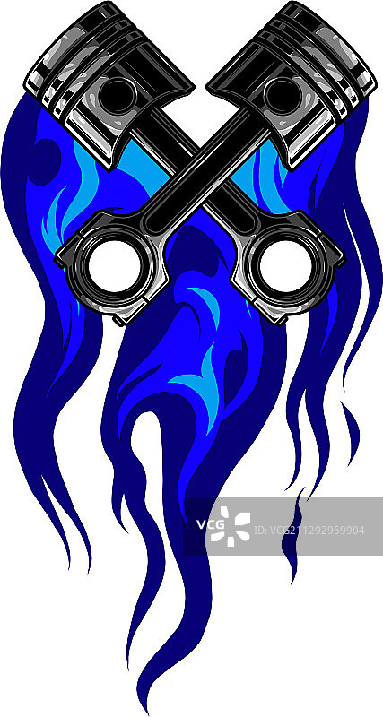 火焰背景上的活塞图片素材