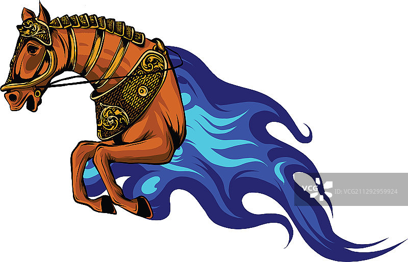 火焰马或恶魔骏马符号图片素材