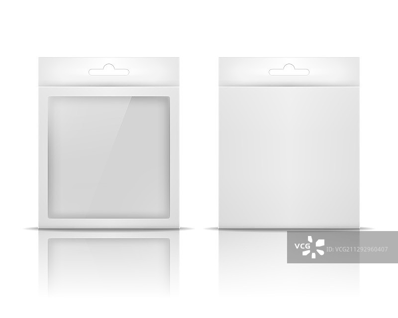 带悬挂孔的空白纸质包装盒图片素材