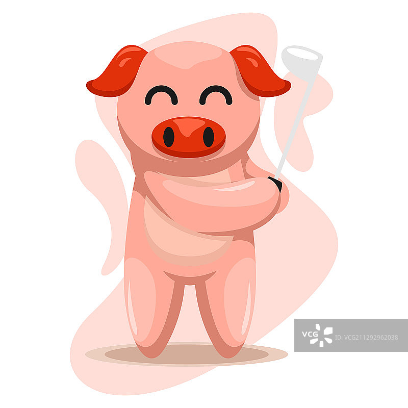 可爱的猪吉祥物卡通图片素材