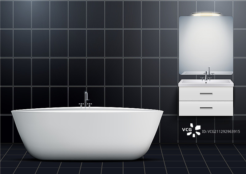 带镜子的浴室洗脸盆柜图片素材