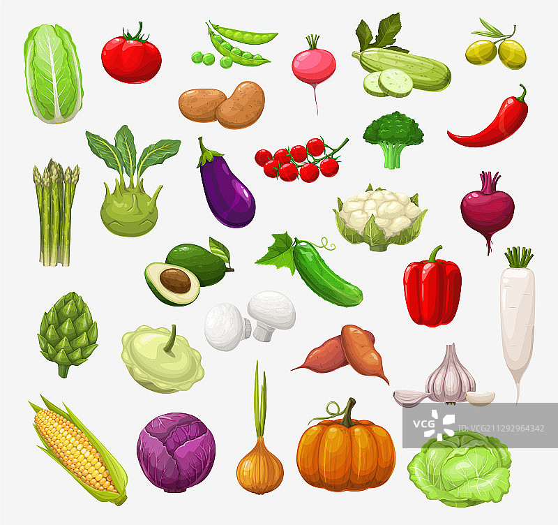 孤立的蔬菜和沙拉图片素材