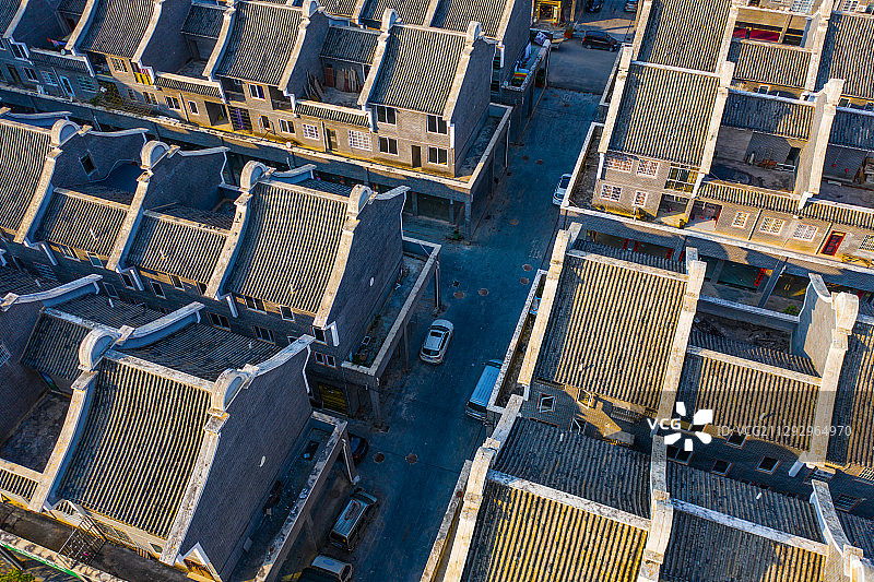 航拍中国古建筑四合院图片素材