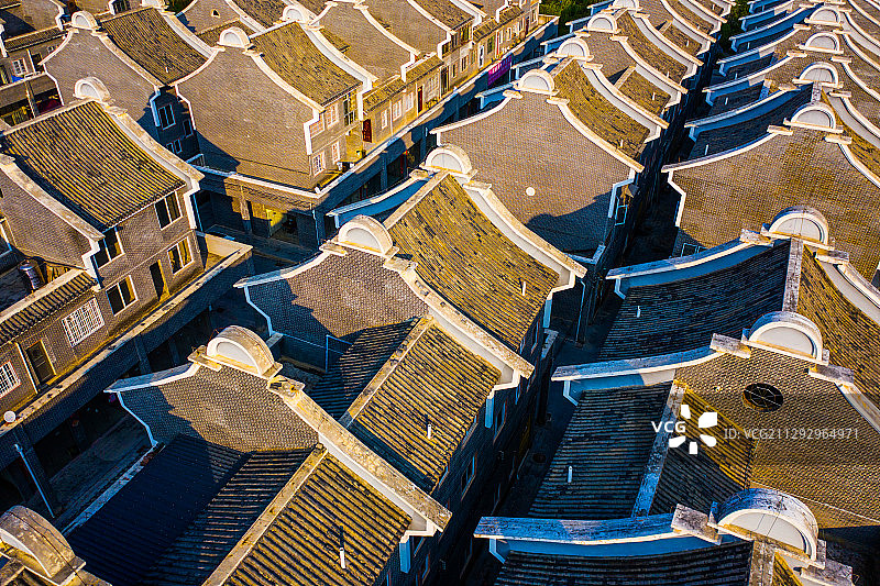 航拍中国古建筑四合院图片素材