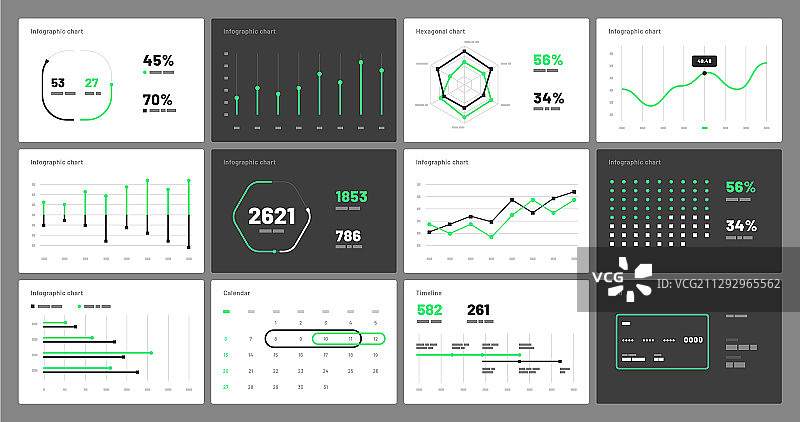 色彩鲜艳的演示模板元素图片素材