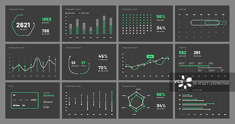 色彩鲜艳的演示模板元素图片素材
