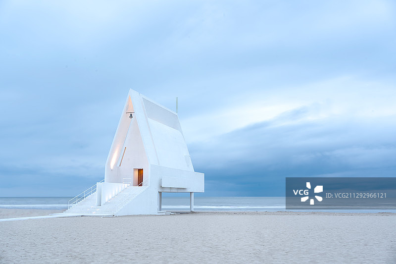 秦皇岛 昌黎 阿那亚 礼堂 沙滩 海边图片素材