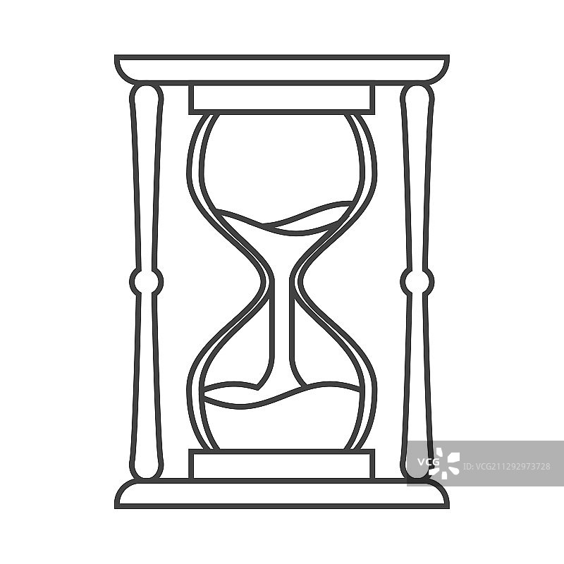 沙漏时间流逝概念线条设计图片素材