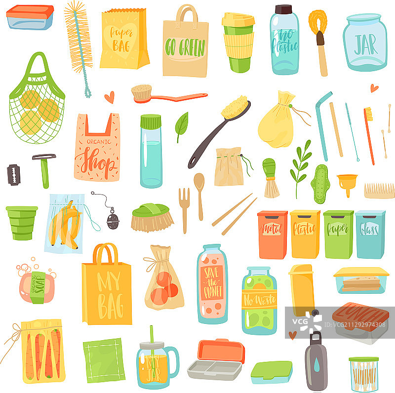 零浪费环保袋生物降解容器图片素材