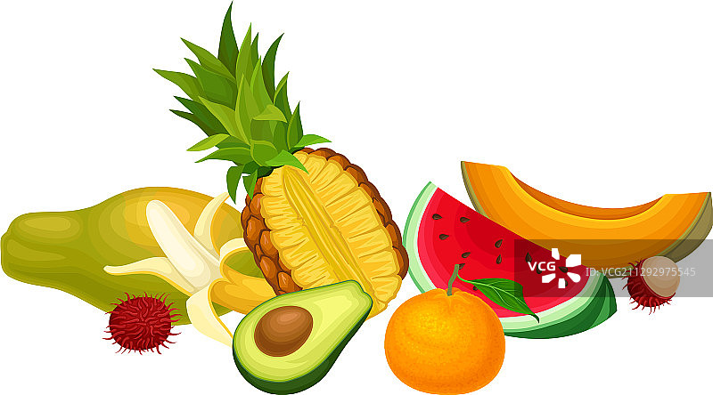 混合异国水果拼盘图片素材