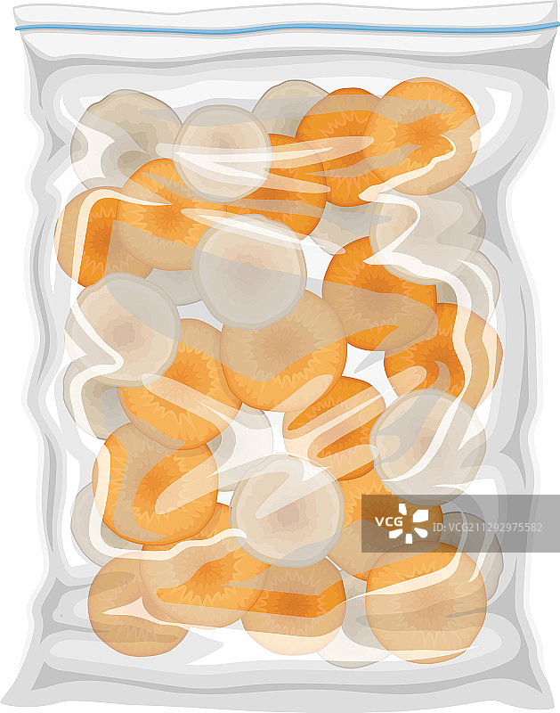 储存在塑料包装中的冷冻胡萝卜丁图片素材