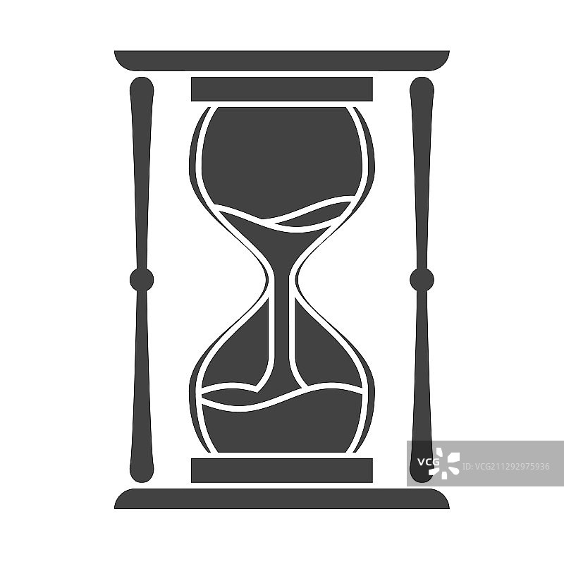 沙漏时间流逝概念剪影设计图片素材