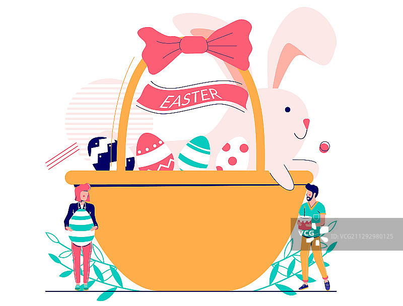 复活节彩蛋篮海报banner图片素材