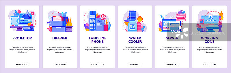 办公室和商业设备座机电话饮用水图片素材