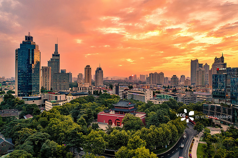 鼓楼日落图片素材