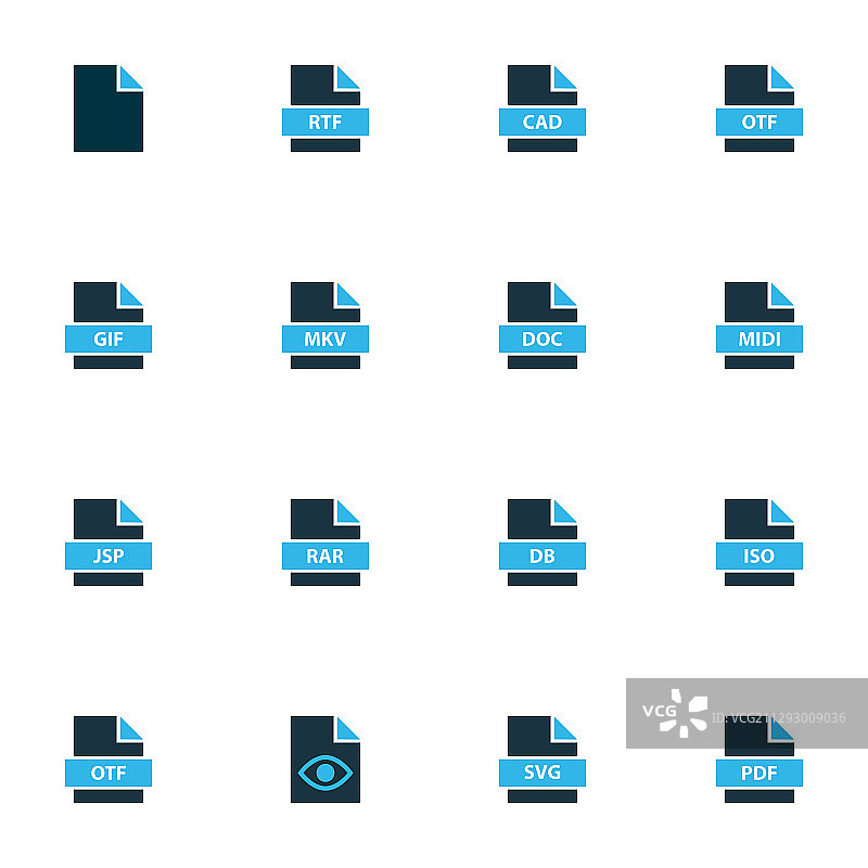 彩色文件类型图标：MKV、ISO等图片素材