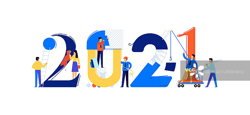 办公室员工准备迎接新年图片素材