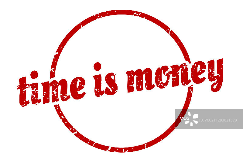时间就是金钱：圆形复古标志图片素材