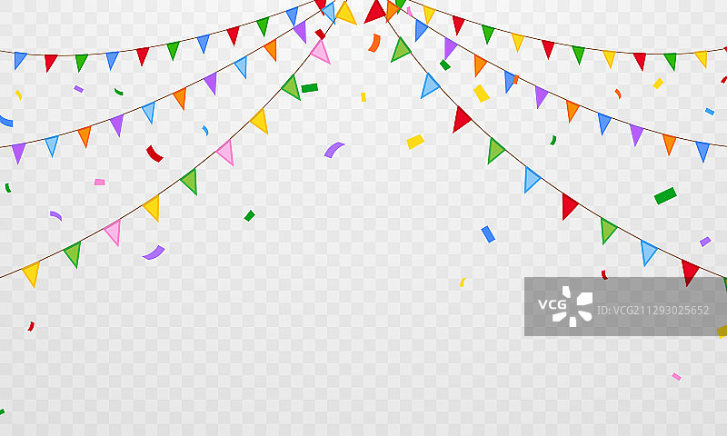 旗帜五彩纸屑派对庆祝图片素材