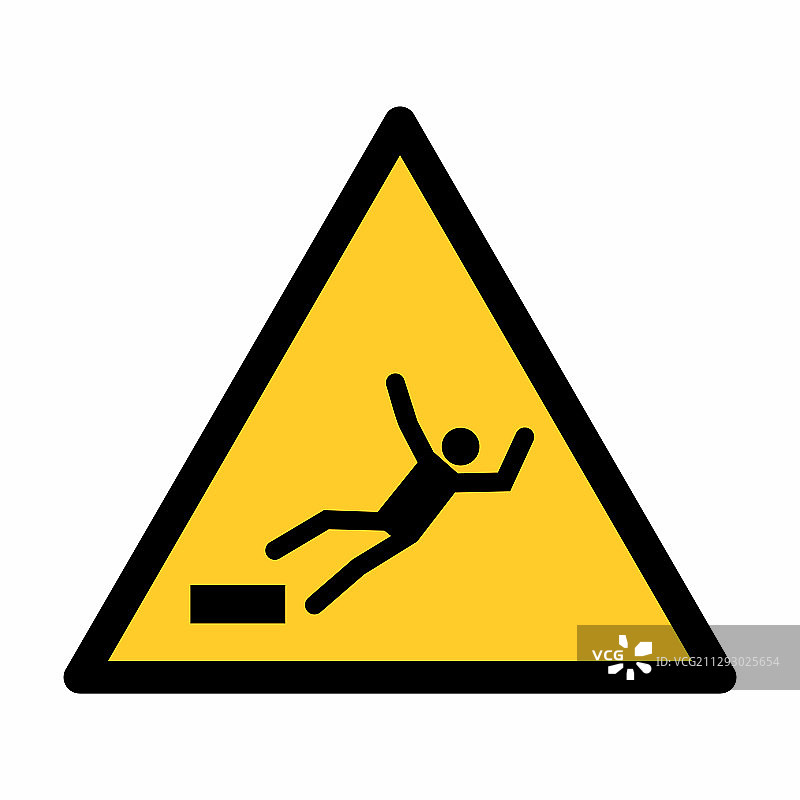 坠落危险警示标志图片素材