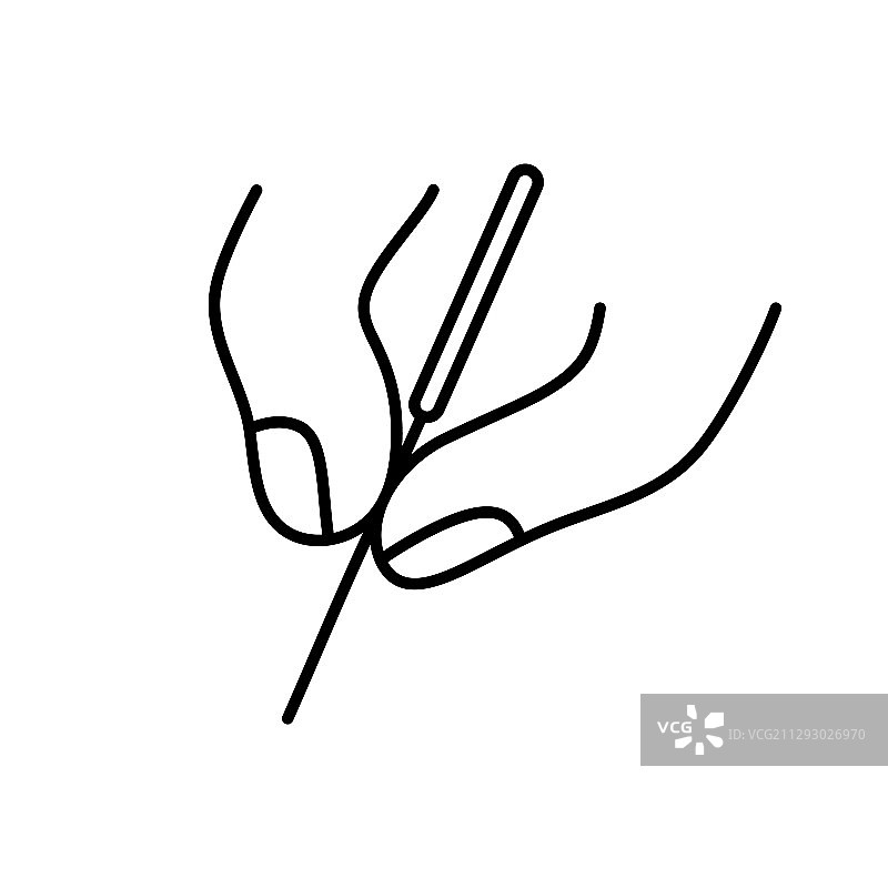 针灸标志线性图标，两指持针图片素材