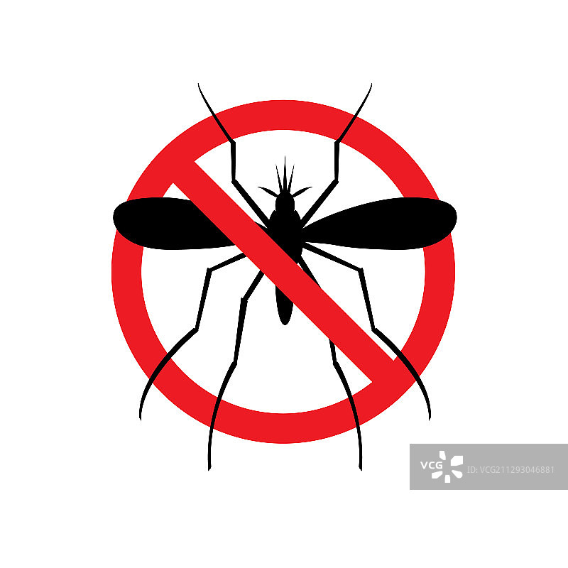 停止疟疾标志，禁止蚊子图片素材
