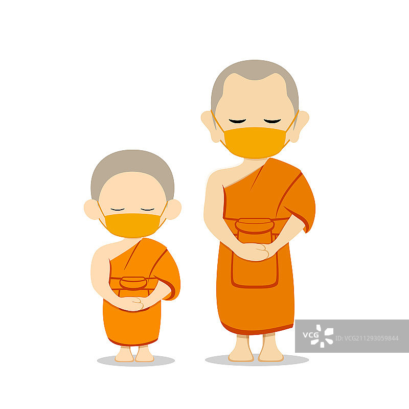 泰国僧侣与沙弥的钵图片素材